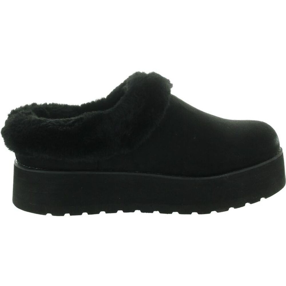 Skechers Black Furry Platform Mules - Picture 2 of 4
